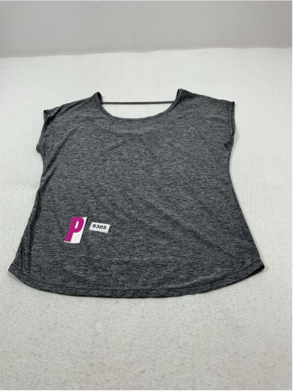 Womans Excellent Head Sleeveless Active Top Gray Large